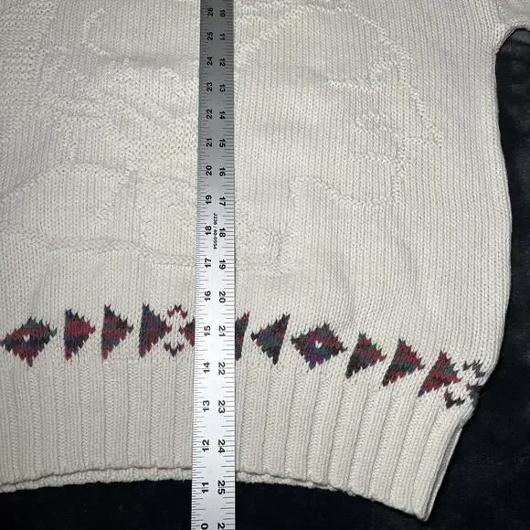 Vintage Lands End Sweater Mens Size M Indian Buffalo Southwest Native Knit USA - Picture 8 of 8